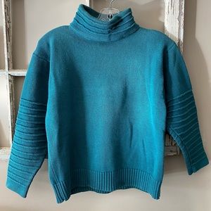 Vintage 100% cotton turtleneck knit sweater from the 80s